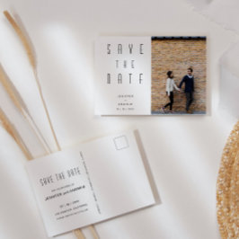 Minimalistisches modernes Foto Save the Date Postkarte
