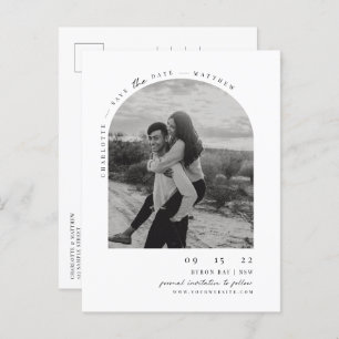 Minimalistisches modernes Foto Save the Date Postkarte