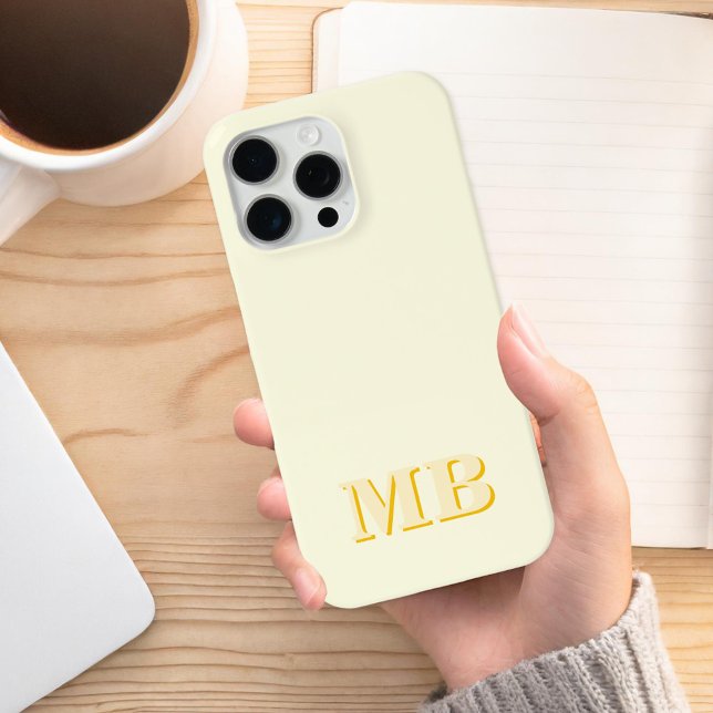 Minimalistisches, modernes gelbes Anfangsmonogramm Case-Mate iPhone Hülle (Von Creator hochgeladen)