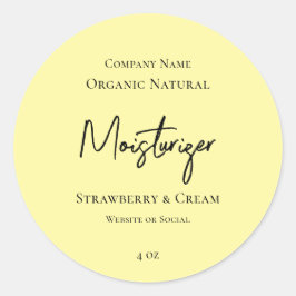 Minimalistisches, modernes, gelbes Hautpflegeprodu Runder Aufkleber