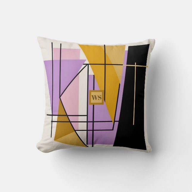 Minimalistisches modernes geometrisches Dreieck-Mo Kissen (Vorderseite)