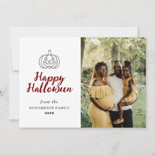 Minimalistisches modernes glückliches Halloween 1 Feiertagskarte
