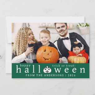 Minimalistisches modernes glückliches Halloween 1 Feiertagskarte