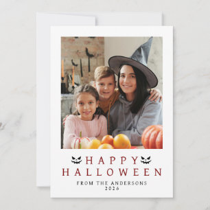 Minimalistisches modernes glückliches Halloween 1 Feiertagskarte