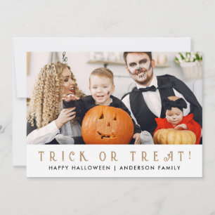 Minimalistisches modernes glückliches Halloween 1 Feiertagskarte