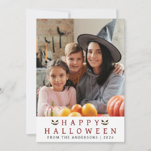 Minimalistisches modernes glückliches Halloween 1 Feiertagskarte