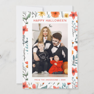 Minimalistisches modernes glückliches Halloween 1 Feiertagskarte