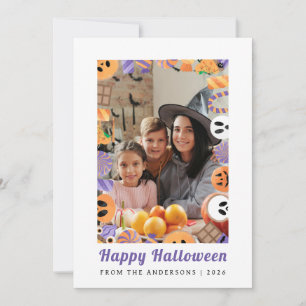 Minimalistisches modernes glückliches Halloween 1 Feiertagskarte
