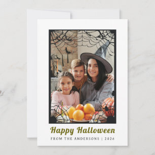 Minimalistisches modernes glückliches Halloween 1 Feiertagskarte