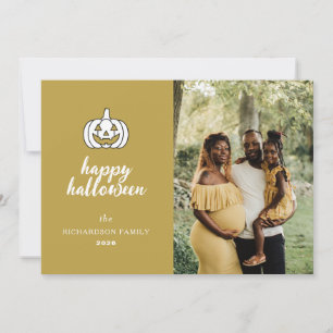 Minimalistisches modernes glückliches Halloween 1 Feiertagskarte