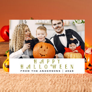 Minimalistisches modernes glückliches Halloween 1 Feiertagskarte