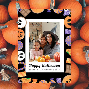 Minimalistisches modernes glückliches Halloween 1 Feiertagskarte