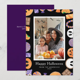 Minimalistisches modernes glückliches Halloween 1 Feiertagskarte