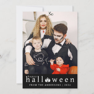 Minimalistisches modernes glückliches Halloween 1 Feiertagskarte