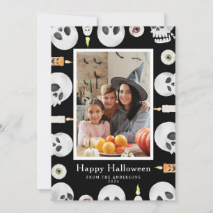 Minimalistisches modernes glückliches Halloween 1 Feiertagskarte