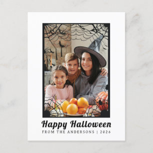Minimalistisches modernes glückliches Halloween 1 Feiertagspostkarte