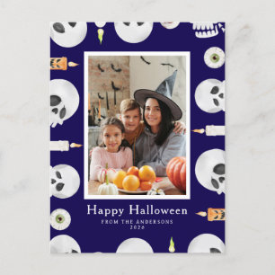 Minimalistisches modernes glückliches Halloween 1 Feiertagspostkarte