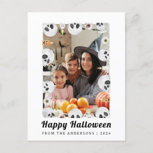 Minimalistisches modernes glückliches Halloween 1 Feiertagspostkarte
