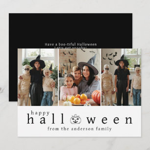 Minimalistisches, modernes glückliches Halloween 3 Feiertagskarte