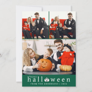 Minimalistisches, modernes glückliches Halloween 3 Feiertagskarte