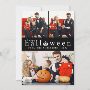 Minimalistisches, modernes glückliches Halloween 3 Feiertagskarte