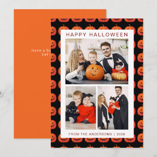 Minimalistisches, modernes glückliches Halloween 3 Feiertagskarte