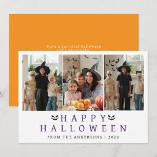 Minimalistisches, modernes glückliches Halloween 3 Feiertagskarte