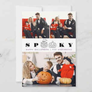 Minimalistisches, modernes glückliches Halloween 3 Feiertagskarte