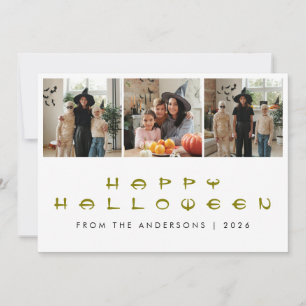Minimalistisches, modernes glückliches Halloween 3 Feiertagskarte