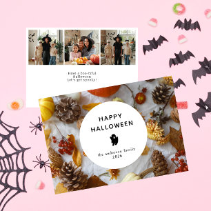Minimalistisches, modernes glückliches Halloween 3 Feiertagskarte
