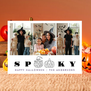 Minimalistisches, modernes glückliches Halloween 3 Feiertagskarte