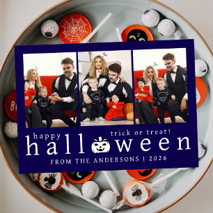 Minimalistisches, modernes glückliches Halloween 3 Feiertagskarte