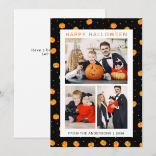 Minimalistisches, modernes glückliches Halloween 3 Feiertagskarte