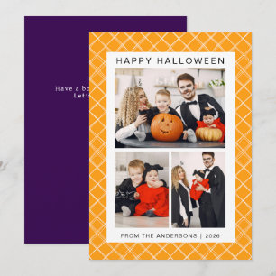 Minimalistisches, modernes glückliches Halloween 3 Feiertagskarte