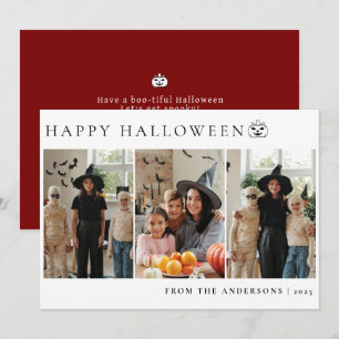 Minimalistisches, modernes glückliches Halloween 3 Feiertagskarte