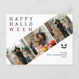 Minimalistisches, modernes glückliches Halloween 3 Feiertagspostkarte