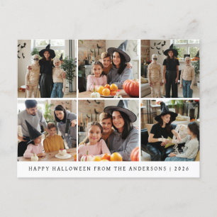 Minimalistisches modernes glückliches Halloween 6 Feiertagspostkarte