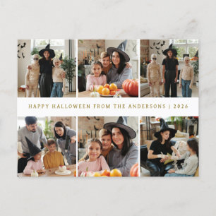 Minimalistisches modernes glückliches Halloween 6 Feiertagspostkarte