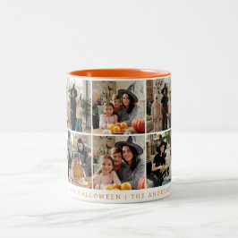 Minimalistisches modernes glückliches Halloween 6  Zweifarbige Tasse
