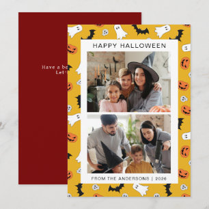 Minimalistisches, modernes, glückliches Halloween Feiertagskarte