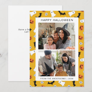 Minimalistisches, modernes, glückliches Halloween Feiertagskarte