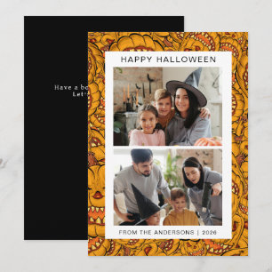 Minimalistisches, modernes, glückliches Halloween Feiertagskarte