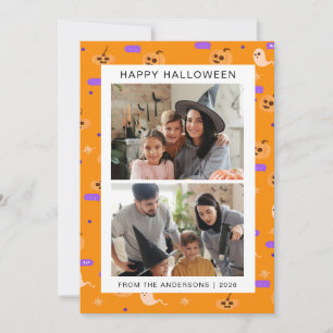 Minimalistisches, modernes, glückliches Halloween Feiertagskarte