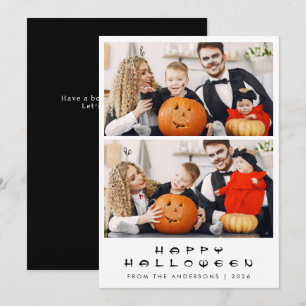 Minimalistisches, modernes, glückliches Halloween Feiertagskarte