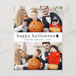 Minimalistisches, modernes, glückliches Halloween Feiertagspostkarte