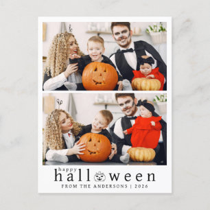 Minimalistisches, modernes, glückliches Halloween Feiertagspostkarte