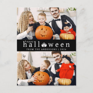 Minimalistisches, modernes, glückliches Halloween Feiertagspostkarte