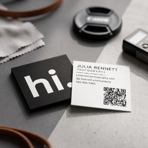 Minimalistisches modernes "Hallo" Quadratische Visitenkarte