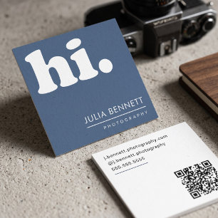 Minimalistisches Modernes "Hallo" Quadratische Visitenkarte