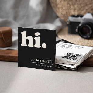 Minimalistisches modernes "Hallo" Quadratische Visitenkarte